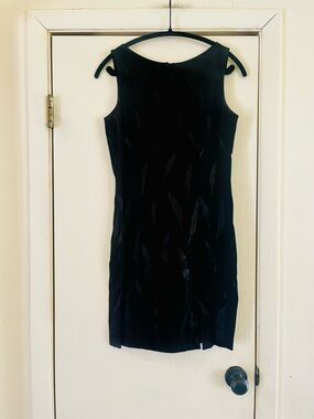 VTG 90s Taïga Paris Silky Satin Little Black wedding guest sheath 4